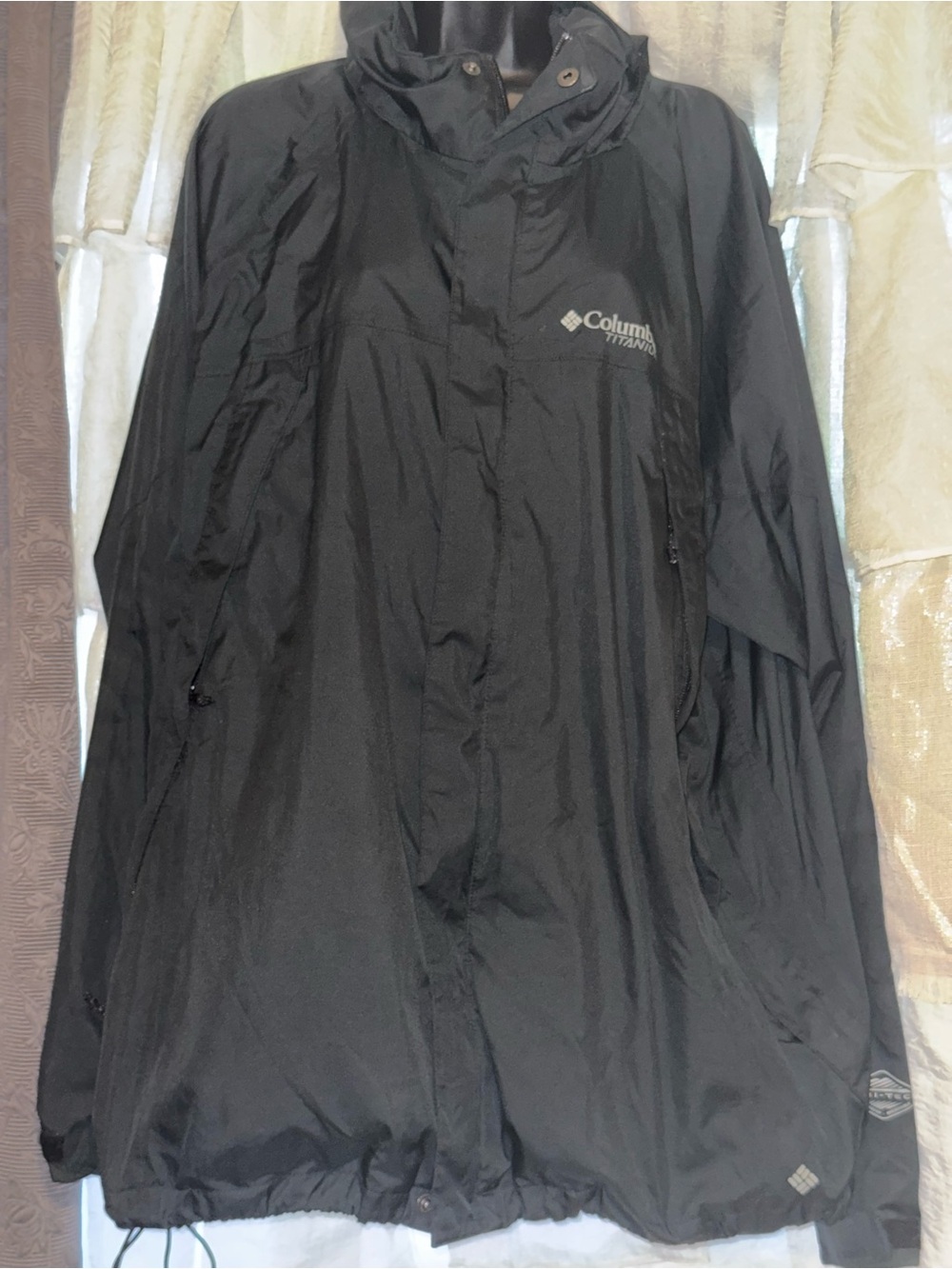Columbia Titanium Raintech Omni-Heat Jacket Men's XXL Black Stow-Away Hood